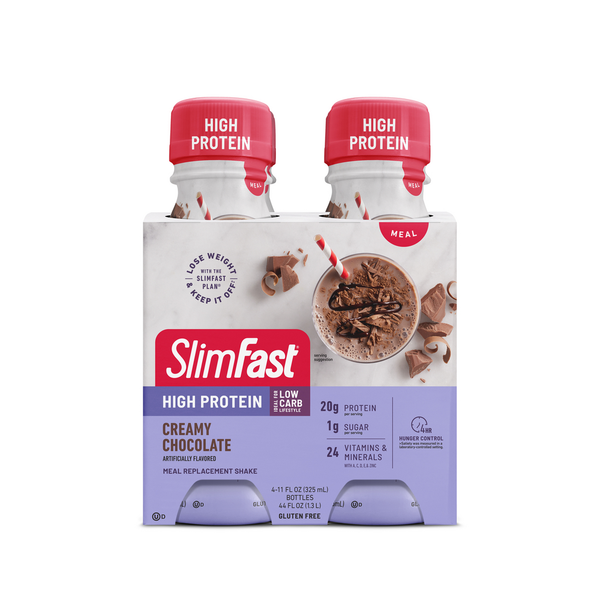 Protein & Meal Replacements SlimFast High Protein Creamy Chocolate Meal Replacement Shakes hero