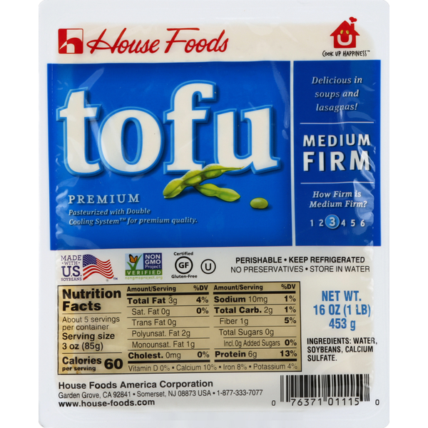 Tofu & Meat Alternatives House Foods Tofu, Premium, Medium Firm hero