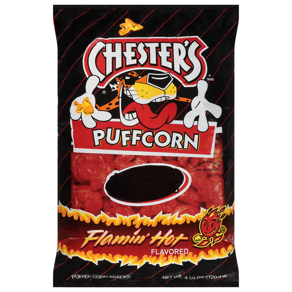 Chester's Puffcorn, Flamin' Hot Flavored hero