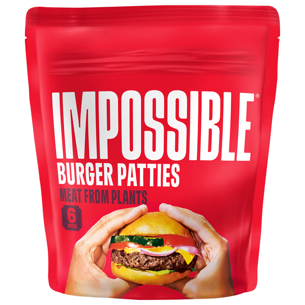 Tofu & Meat Alternatives Impossible Burger Patties, Made from Plants hero