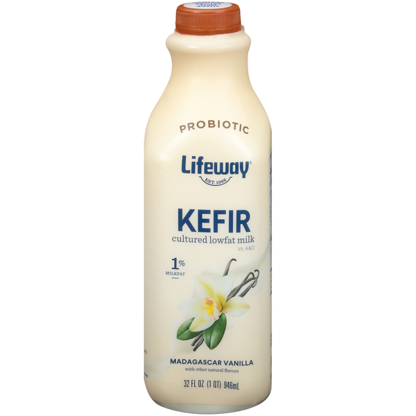 Yogurt Lifeway Kefir Madagascar Vanilla Cultured Lowfat Milk hero