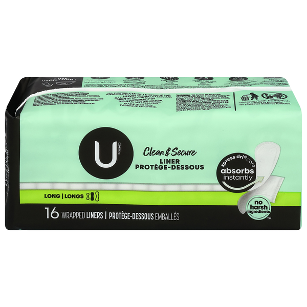 Feminine Care Kotex Clean & Secure Wrapped Panty Liners, Light Absorbency, Long Length hero