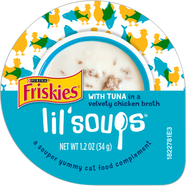 Cat Food & Care Purina Friskies Natural, Grain Free Wet Cat Food Complement, Lil' Soups With Tuna in Chicken Broth hero