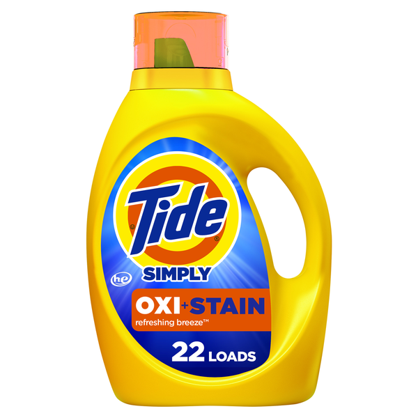 Laundry Tide Simply + Oxi Liquid Laundry Detergent, Refreshing Breeze hero