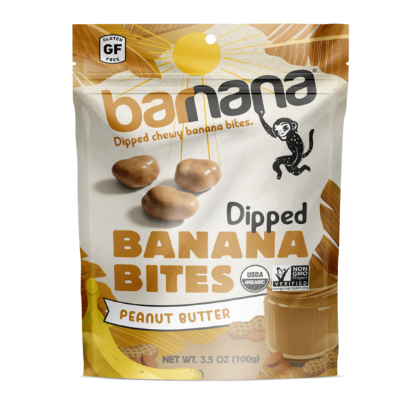 Fruit & Vegetable Snacks Barnana Dipped Banana Bites, Peanut Butter hero