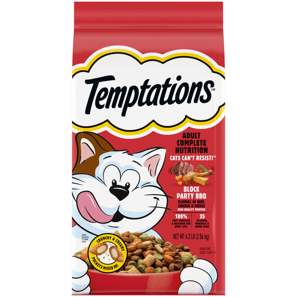 TEMPTATIONS Complete Nutrition Block Party BBQ Flavor Adult Dry Cat Food hero