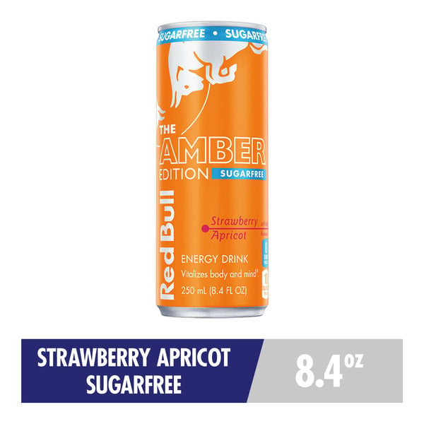 Red Bull Sugar Free Amber Edition Strawberry Apricot Energy Drink hero