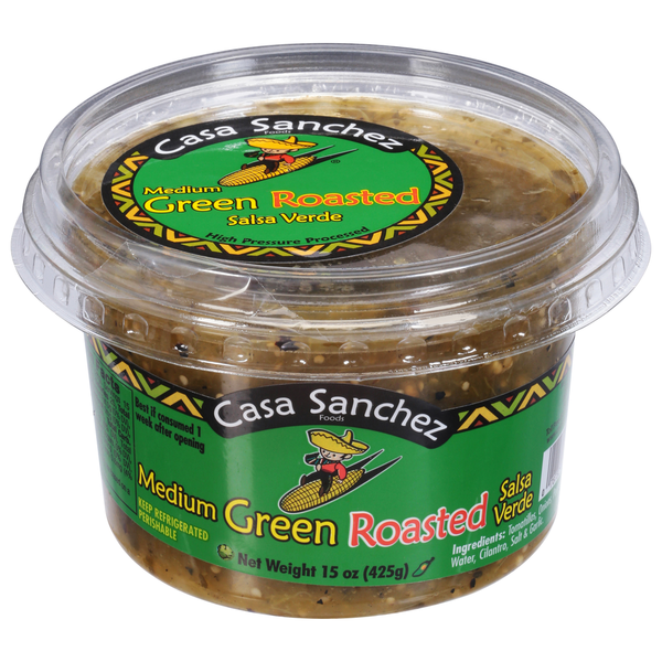 Casa Sanchez Salsa Verde, Medium Green, Roasted hero