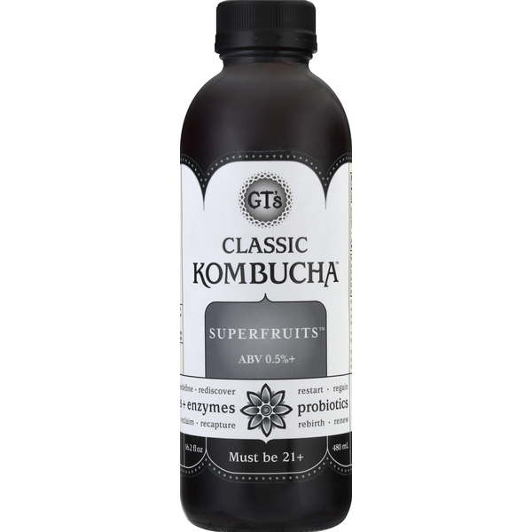 Kombucha GT's Living Foods Kombucha, Classic, Superfruits hero