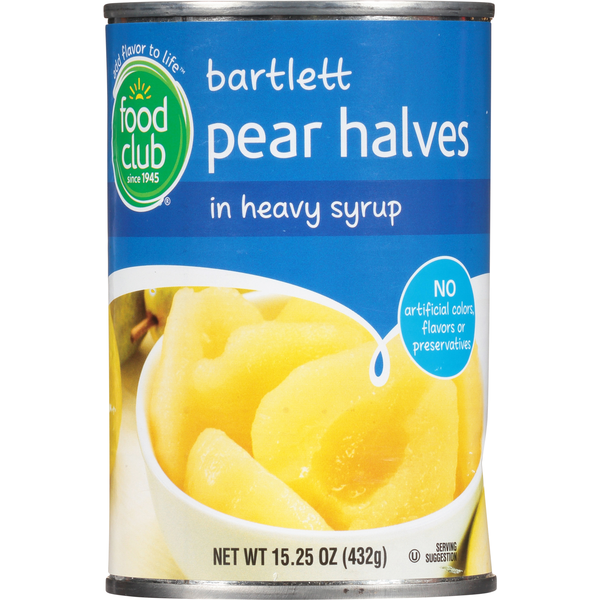 Canned Fruit & Applesauce Food Club Pear Halves, Bartlett hero