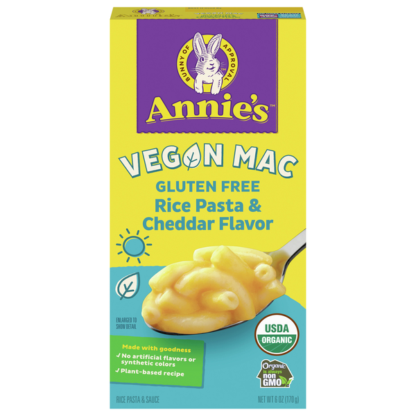 Mac & Cheese Annie's Rice Pasta & Sauce, Vegan Mac hero