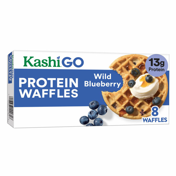 Frozen Breakfast Kashi Frozen Protein Waffles, Whole Grain Waffles, Frozen Breakfast, Wild Blueberry hero