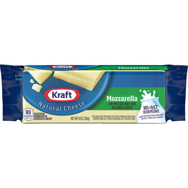 Packaged Cheese Kraft Mozzarella Cheese, oz Block hero