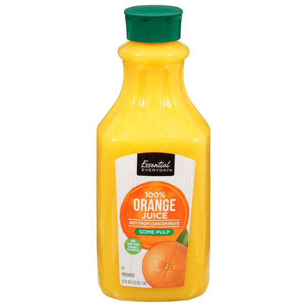 Juice & Nectars Essential Everyday 100% Orange Juice, Some Pulp hero