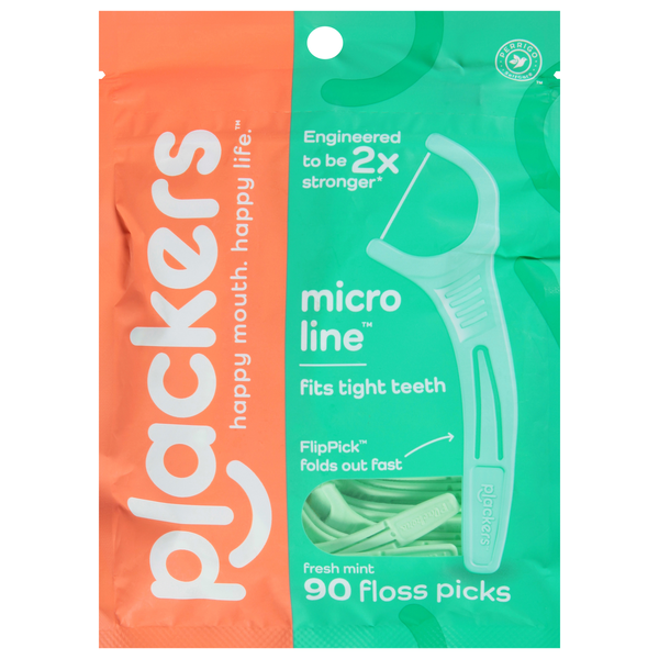 Oral Hygiene Plackers Micro Mint Floss Picks, Fresh Mint, Micro Line hero