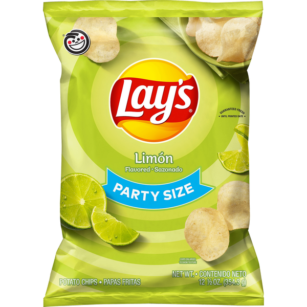 Chips & Pretzels Lay's Potato Chips, Limon, Party Size hero