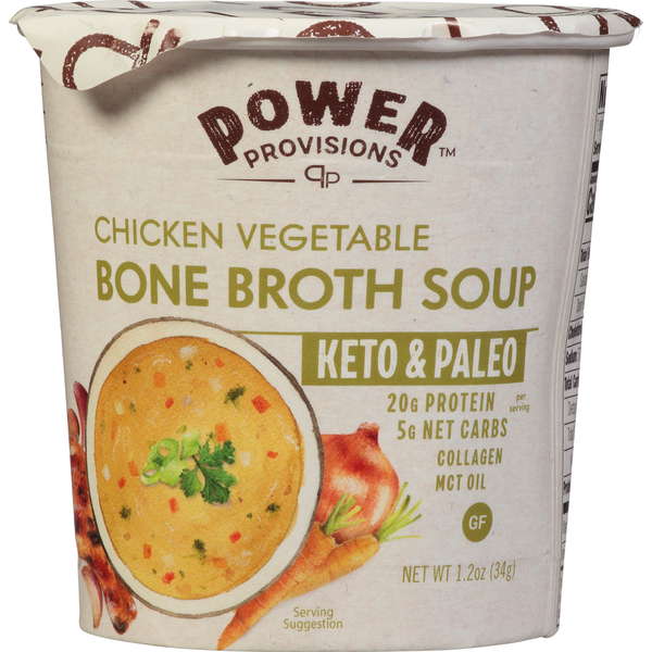 Power Provisions Bone Broth Soup, Chicken Vegetable hero