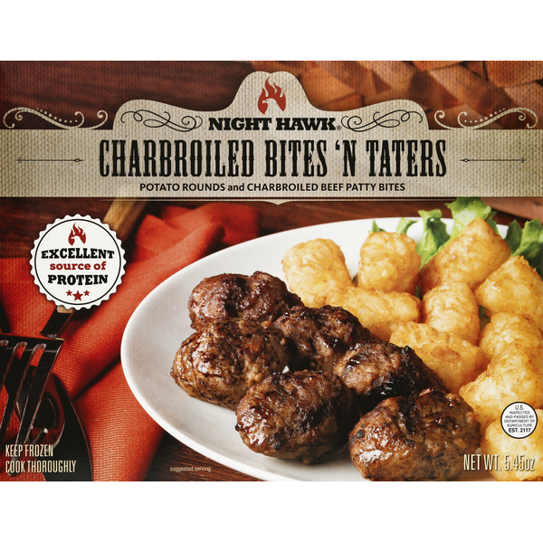 Frozen Meals Night Hawk Charbroiled Bites 'n Taters hero