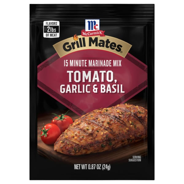 Marinades & Meat Preparation McCormick® Tomato, Garlic & Basil Marinade Mix hero