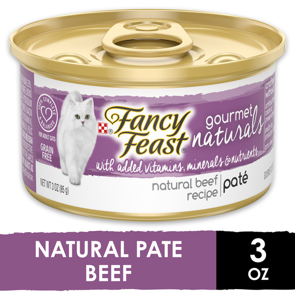 Cat Food & Care Purina Fancy Feast Grain Free, Natural Pate Wet Cat Food, Gourmet Naturals Beef Recipe hero