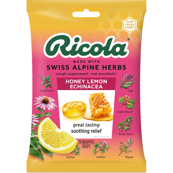 Cold, Flu & Allergy Ricola Honey Lemon with Echinacea Cough Drops hero