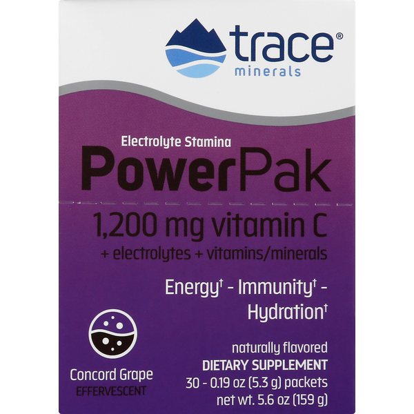 Vitamins & Supplements Trace Minerals Electrolyte Stamina, Effervescent, Concord Grape, Power Pak hero