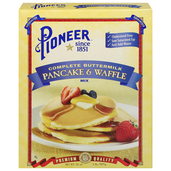 Hot Cereal & Pancake Mixes Pioneer Pancake & Waffle Mix, Complete Buttermilk hero