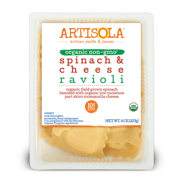 Fresh Pasta ARTISOLA Organic field-grown spinach blended with gourmet cheeses. hero