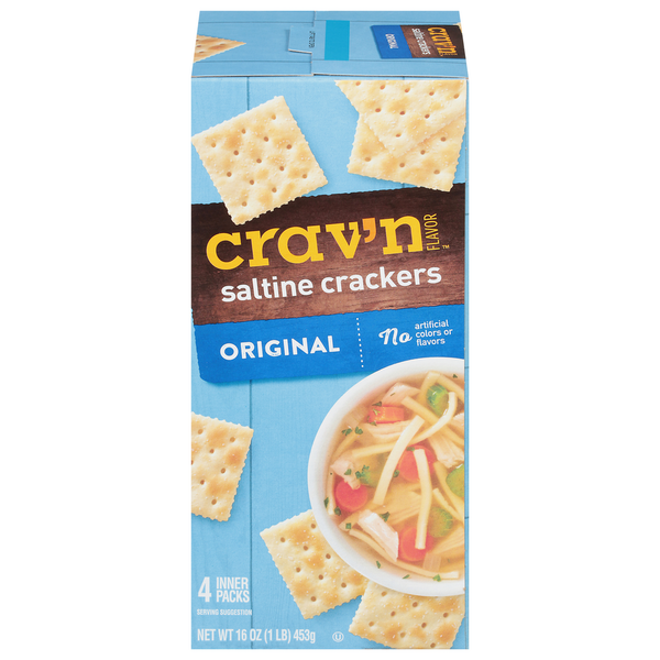 Crackers Crav'n Flavor Saltine Crackers, Original, 4 Inner Packs hero