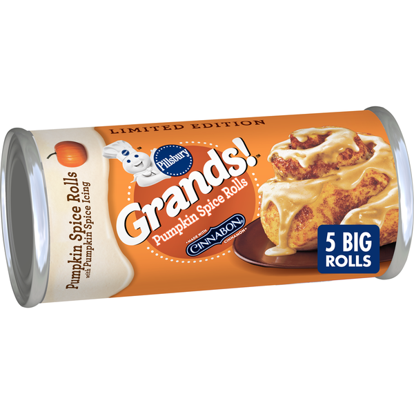 Doughs, Gelatins & Bake Mixes Pillsbury Grands! Limited Edition Pumpkin Spice Rolls with Pumpkin Spice Icing hero