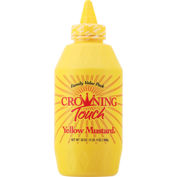 Condiments Crowning Touch Mustard, Yellow, Family Value Pack hero