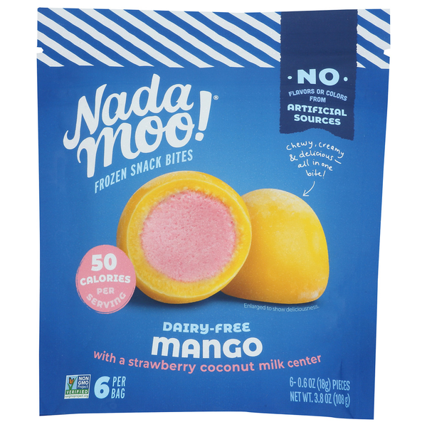 Nadamoo! Mango + Strawberry Frozen Snack Bites hero