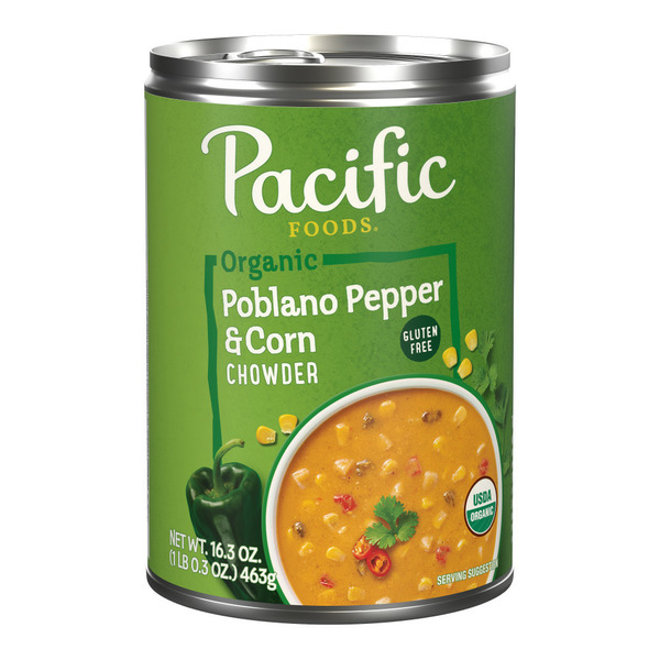 Bulk Soup Mix Pacific Foods Organic Poblano Pepper and Corn Chowder hero