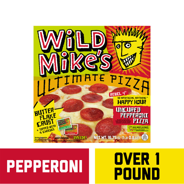 Frozen Pizza Wild Mike's Ultimate Pizza Happy Hour Uncured Pepperoni hero