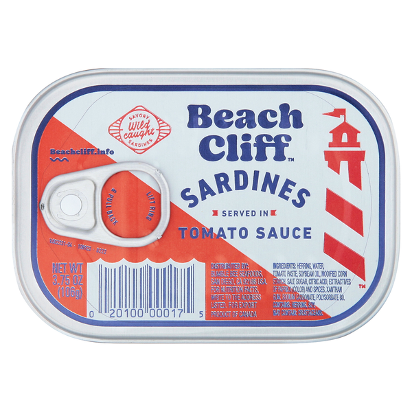 Canned Meat & Seafood Beach Cliff Sardines, Served in Tomato Sauce hero