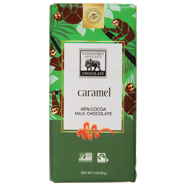 Candy & Chocolate Endangered Species Milk Chocolate, Caramel, 48% Cocoa hero