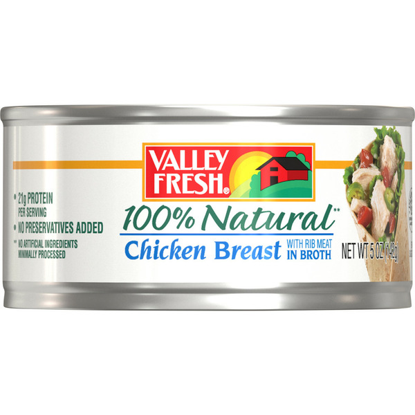 Canned Meat & Seafood Valley Fresh 100% Natural in Water Chicken Breast with Rib Meat hero