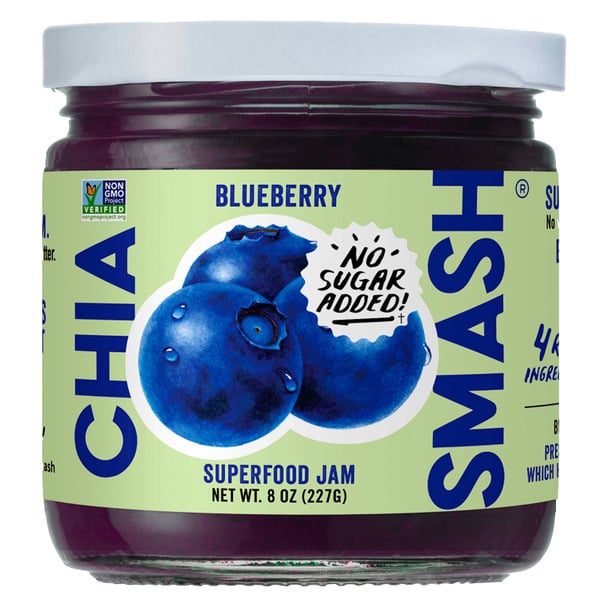 Preserved Dips & Spreads Chia Smash Superfood Jam, Blueberry hero