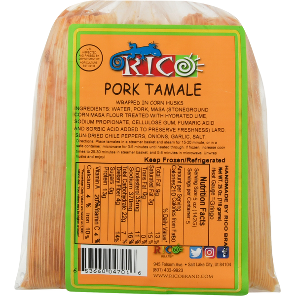 Prepared Meals Rico's Pork Tamale hero