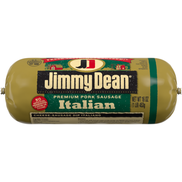 Hot Dogs, Bacon & Sausage Jimmy Dean Premium Pork Italian Breakfast Sausage Roll, 16 ounces hero