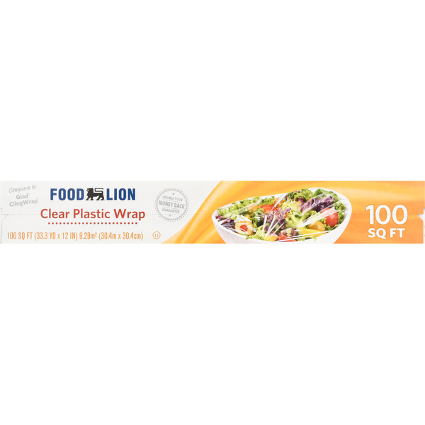 Food Wraps & Storage Food Lion Plastic Wrap, Clear, 100 Square Feet hero