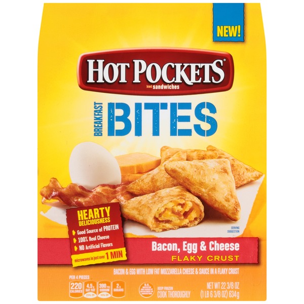 Frozen Appetizers & Sides Hot Pockets Bacon, Egg, & Cheese Flaky Crust Breakfast Bites hero