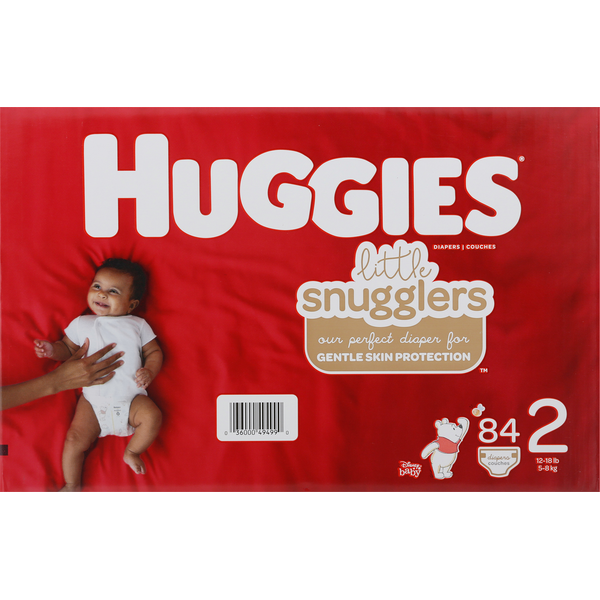 Diapers & Wipes Huggies Little Snugglers Baby Diapers, Size 2 (12-18 lbs) hero