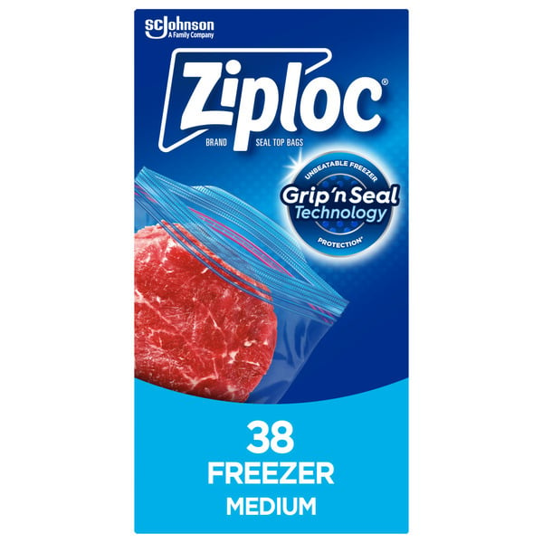 Food Storage Ziploc Freezer Bags Medium, with Stay Open Technology hero