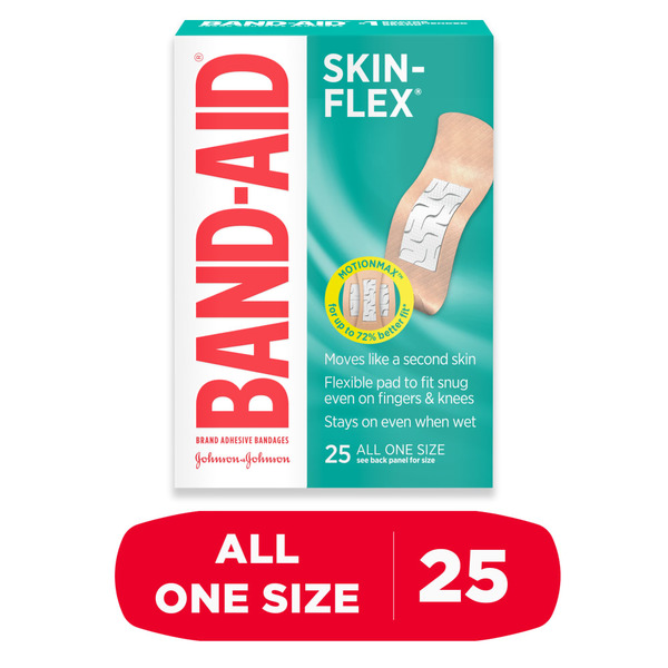 First Aid BAND-AID Skin-Flex Adhesive Bandages, All One Size hero