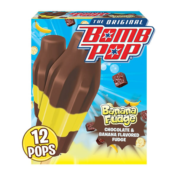 Ice Cream & Ice Bomb Pop Banana Fudge Bar hero