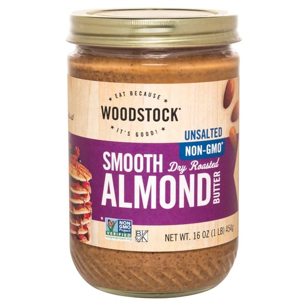 Nut Butters & Fruit Spreads WOODSTOCK Unsalted Non-GMO Smooth Dry Roasted Almond Butter hero