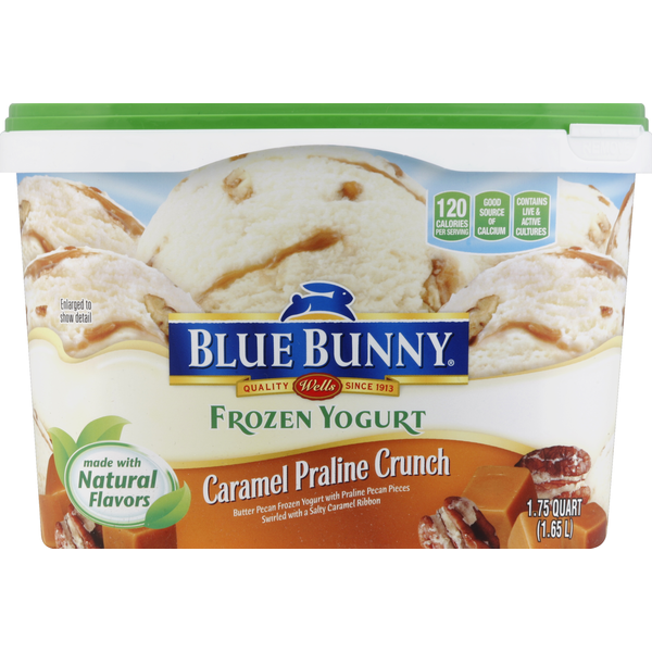 Ice Cream & Ice Blue Bunny Frozen Yogurt, Caramel Praline Crunch hero