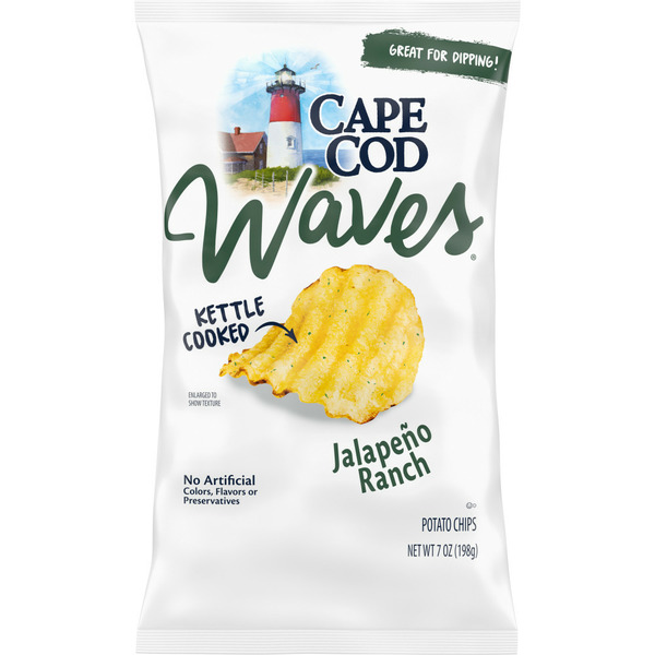 Chips & Pretzels Cape Cod Jalapeno Ranch Waves Kettle Cooked Potato Chips hero