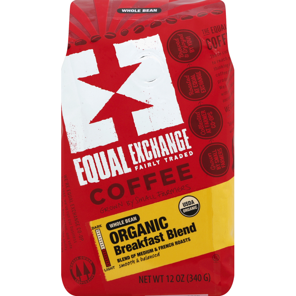 Coffee Equal Exchange Coffee, Organic, Whole Bean, Breakfast Blend hero